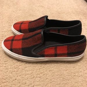 Coach plaid slip on sneakers